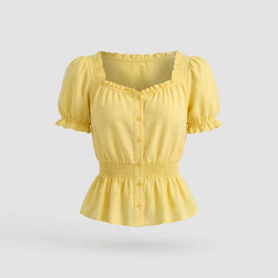 Chemisier en coton jaune
